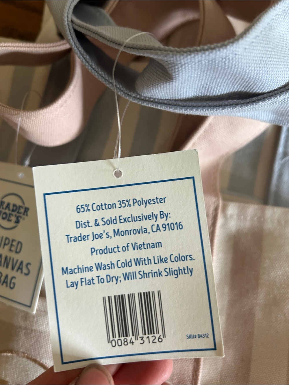 Trader Joe’s Mini Striped Tote Bag 2026 Set of Four NWT - Picture 4 of 4